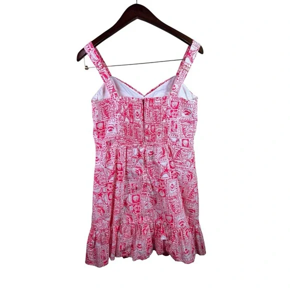 Lily Pulitzer Rocko Eyelet Romper Size 8 Red Pink - Picture 3 of 5